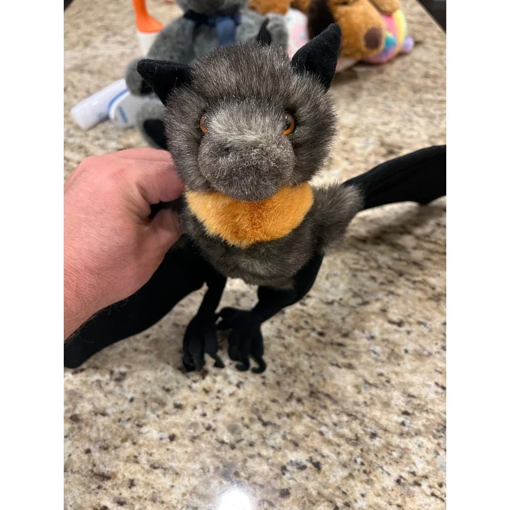 Fiesta Fruit Bat Plush 31.5 Inch Wingspan Stuffed Animal Grey Orange A04878